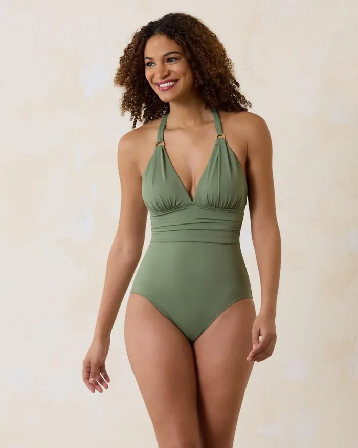 Tommy Bahama Summer Floral Belted HighNeck OnePiece Swimsuit White Women OnePiece Suits Tommy Bahama Summer Floral Belted HighNeck OnePiece Swimsuit White Women OnePiece Suits