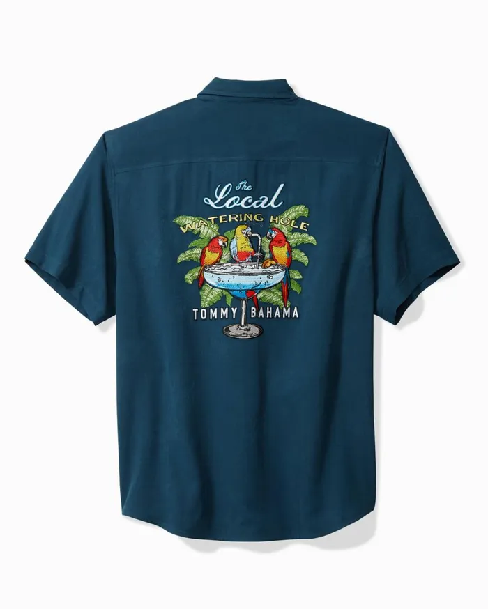 Tommy Bahama The Local Watering Hole Silk Camp Shirt At Sea Men Shirts
