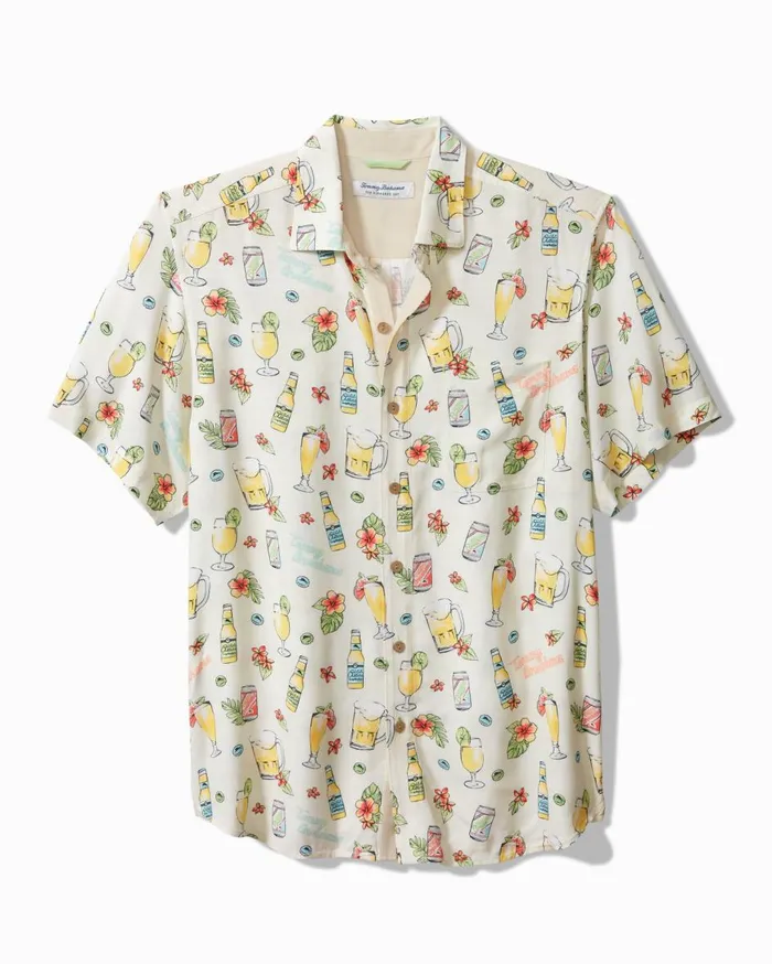 Tommy Bahama Veracruz Cay Brewhama ShortSleeve Shirt Lychee Men Shirts