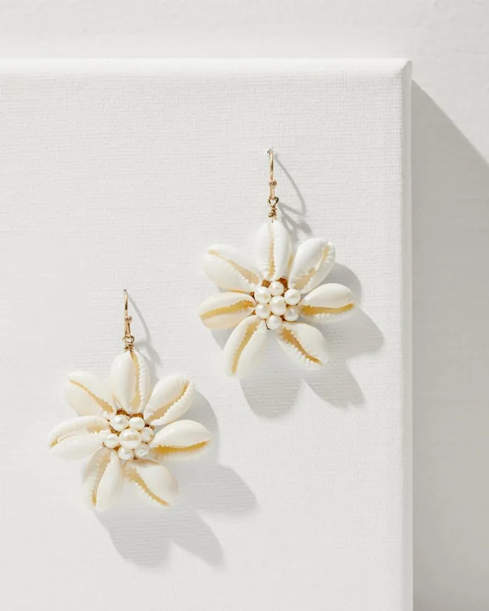 Tommy Bahama Virgin Gorda Cowry Flower Drop Earrings Gold Women Jewelry Collections