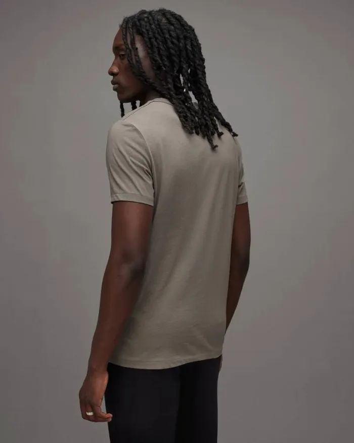 Tonic Crew Neck Slim Ramskull TShirt Flint Grey Men AllSaints TShirts
