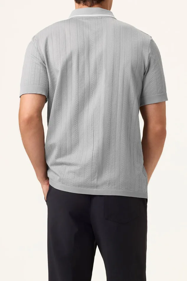 Tops and TShirts Men Fila Challenger Cable Zip Polo 050 Ultimate Gray Tops and TShirts Men Fila Challenger Cable Zip Polo 050 Ultimate Gray