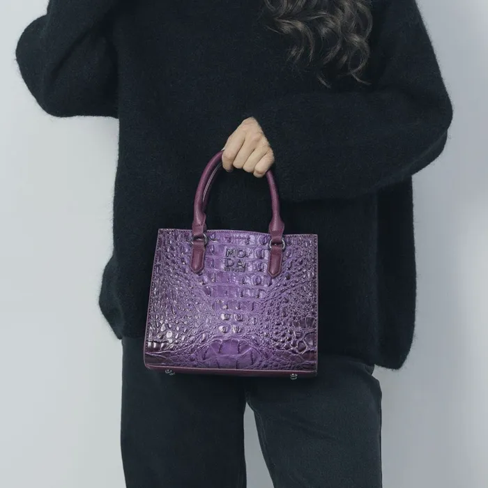 Tote Bags Women Moda In Pelle Bryce Bag Purple Porvair