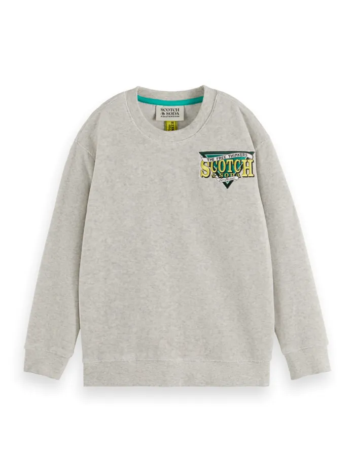 TOWELLING SWEATSHIRT Light Grey Melange Kids Scotch and Soda Sweatshirts and Hoodies