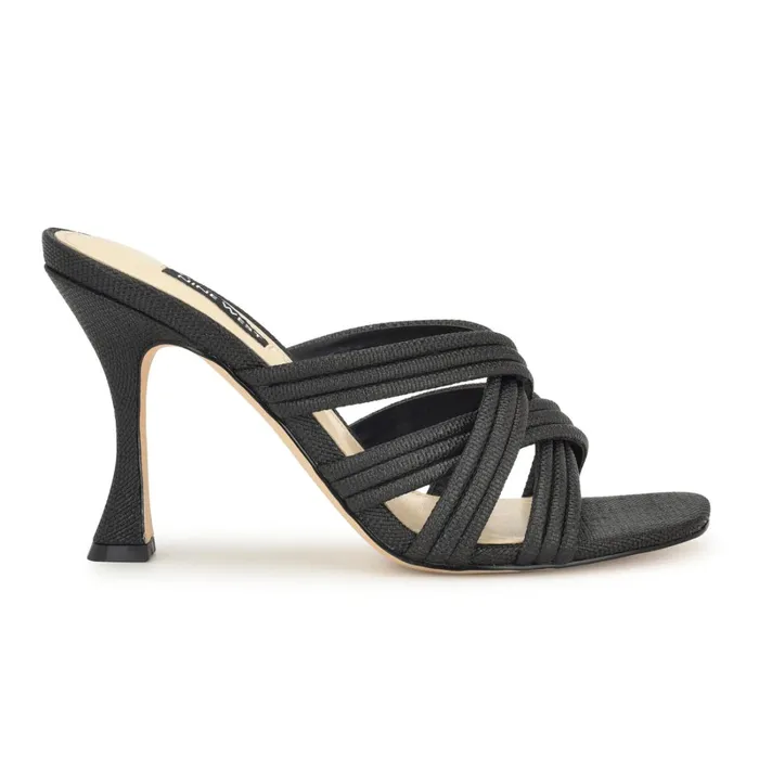 Tracee Heeled Slide Sandals Black Women Nine West High Heels
