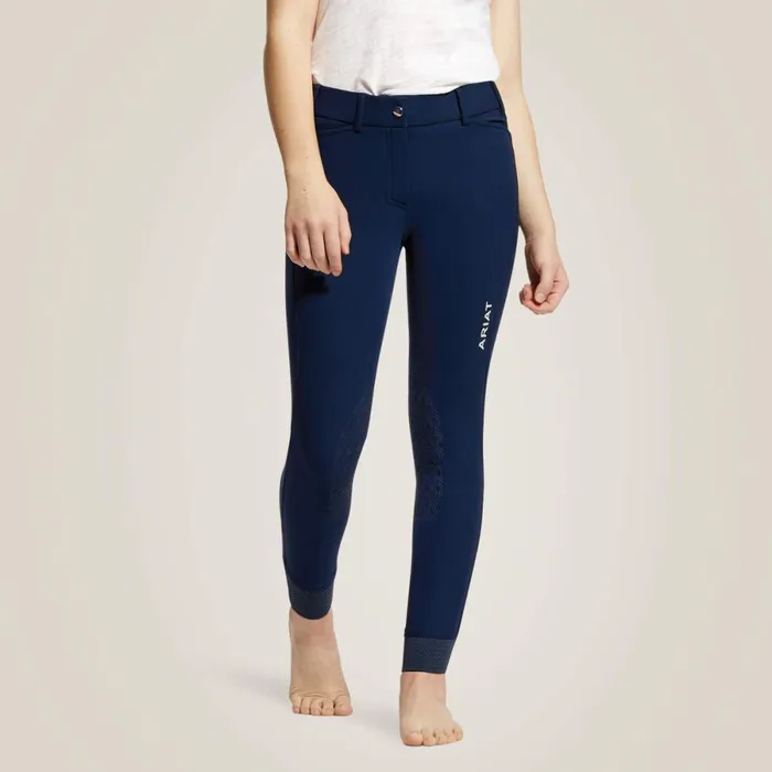 Tri Factor Grip Knee Patch Breech Navy Kids Ariat English Riding Clothing