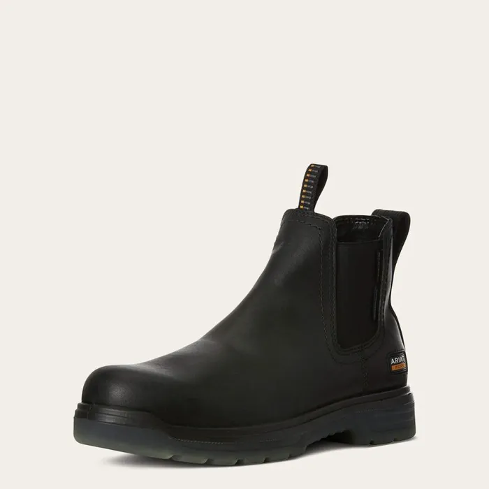 Turbo Chelsea Waterproof Carbon Toe Work Boot Black Men Ariat Work Boots