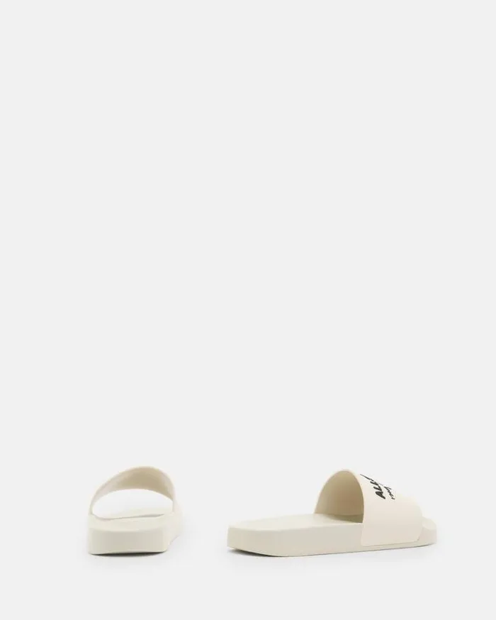 Underground Logo Slip On Slides White Women AllSaints Shoes and Boots