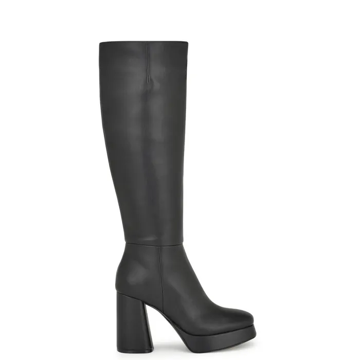 Vadda Platform Boots Black Women Nine West Boots and Booties
