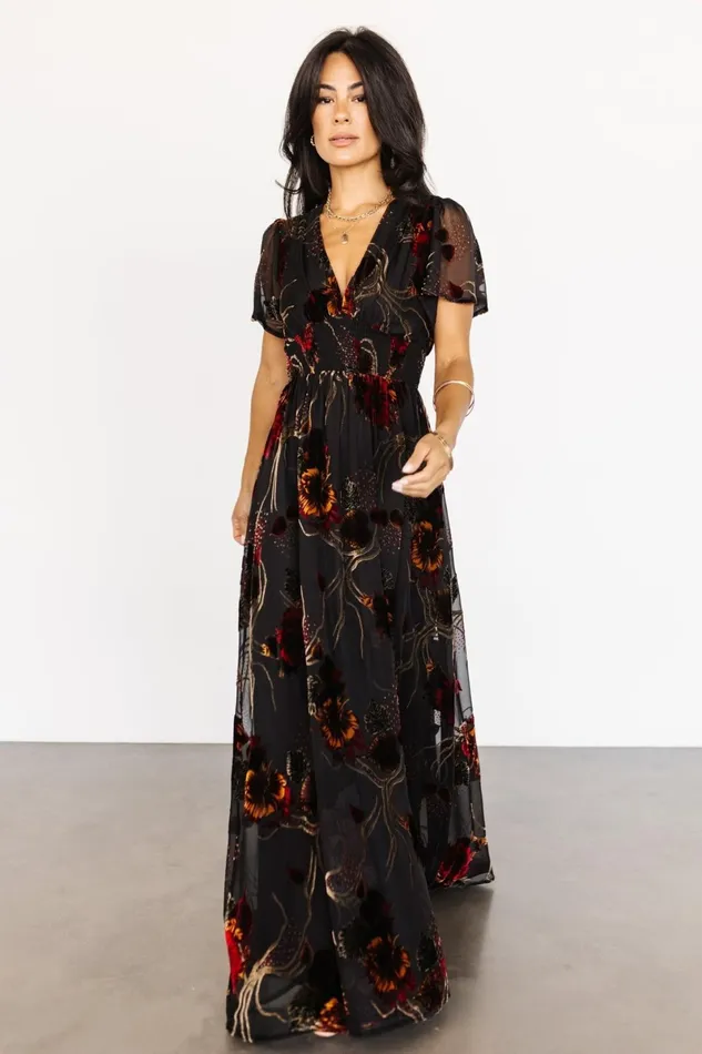 Valen Maxi Dress Black Multi Women Baltic Born Maxi Dresses