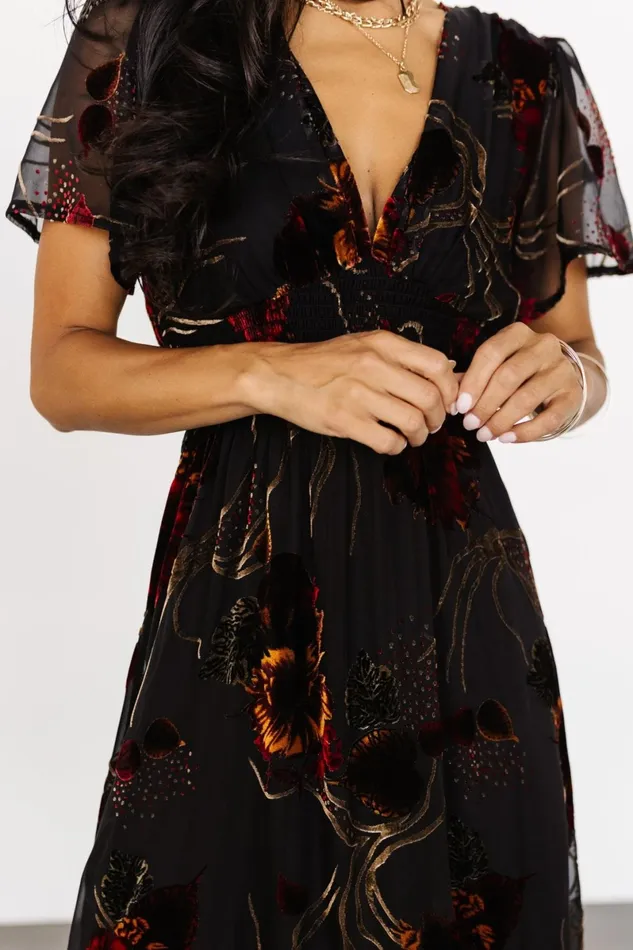 Valen Maxi Dress Black Multi Women Baltic Born Maxi Dresses Valen Maxi Dress Black Multi Women Baltic Born Maxi Dresses
