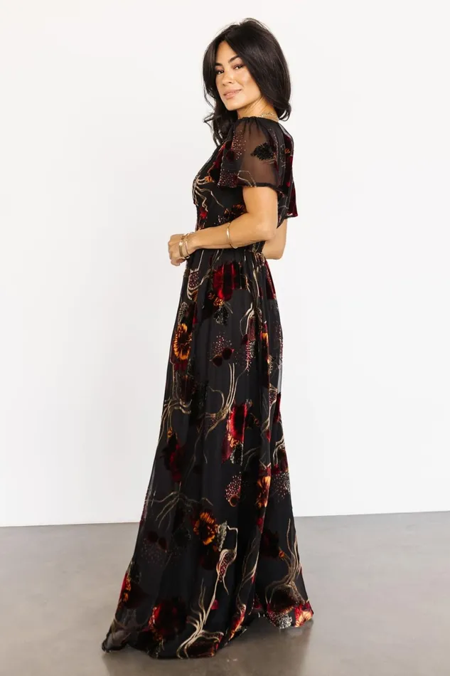 Valen Maxi Dress Black Multi Women Baltic Born Maxi Dresses Valen Maxi Dress Black Multi Women Baltic Born Maxi Dresses