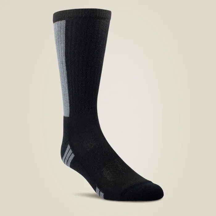 VentTEK Mid Calf Performance Sock 2 Pair Pack Black MenWomen Ariat Socks