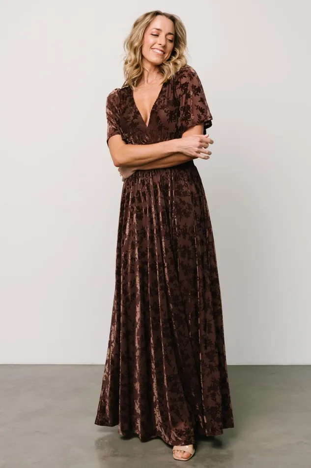 Veronica Velvet Maxi Dress Espresso Women Baltic Born Mother Of The Bride Veronica Velvet Maxi Dress Espresso Women Baltic Born Mother Of The Bride