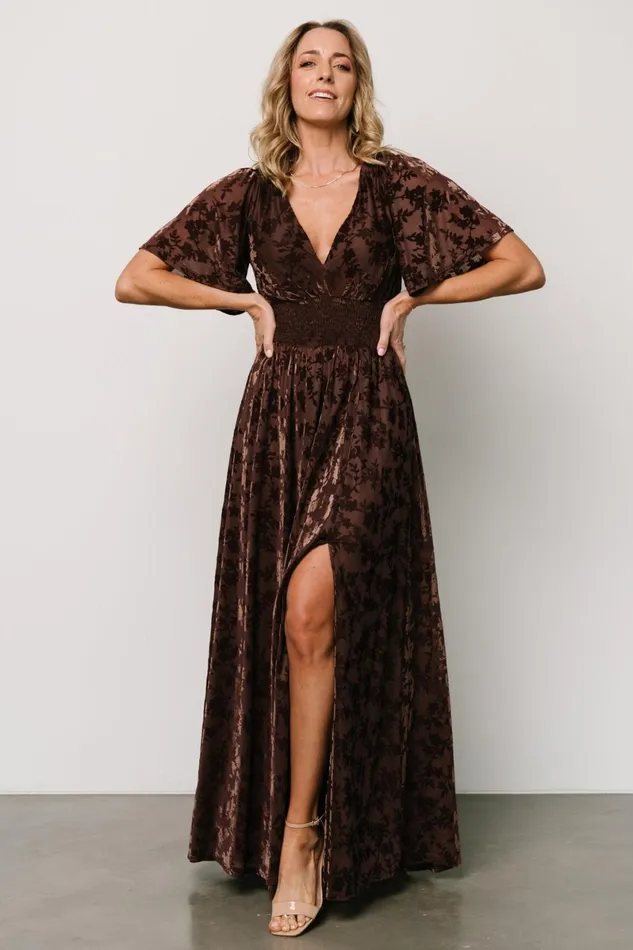 Veronica Velvet Maxi Dress Espresso Women Baltic Born Mother Of The Bride Veronica Velvet Maxi Dress Espresso Women Baltic Born Mother Of The Bride