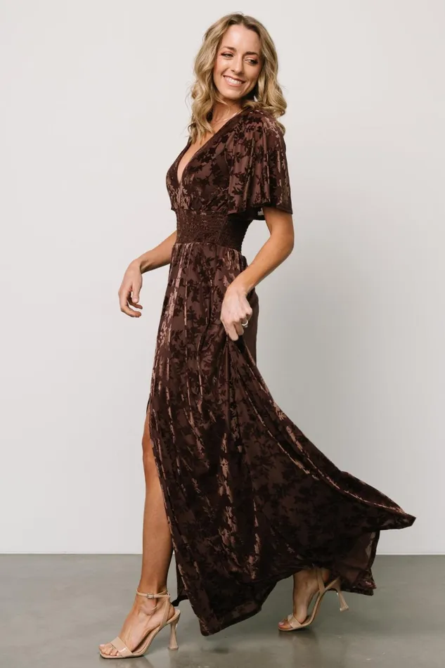 Veronica Velvet Maxi Dress Espresso Women Baltic Born Mother Of The Bride Veronica Velvet Maxi Dress Espresso Women Baltic Born Mother Of The Bride