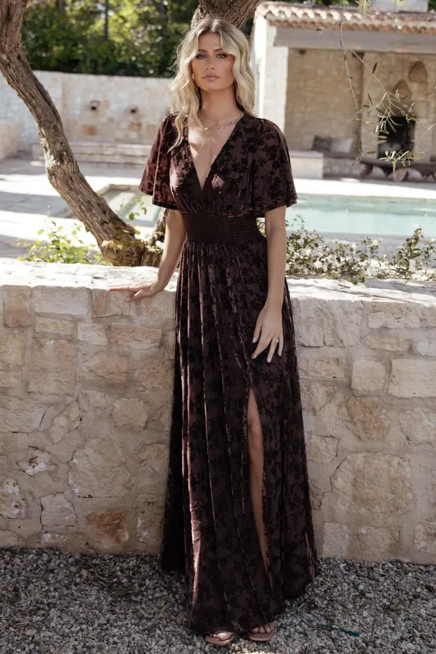 Veronica Velvet Maxi Dress Espresso Women Baltic Born Mother Of The Bride Veronica Velvet Maxi Dress Espresso Women Baltic Born Mother Of The Bride