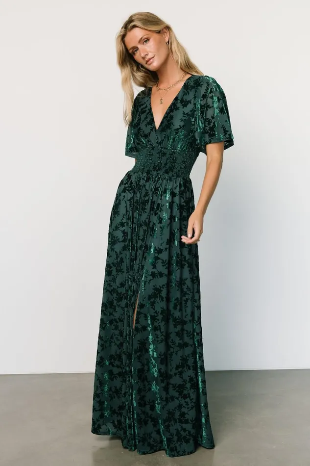 Veronica Velvet Maxi Dress Green Women Baltic Born Maxi Dresses