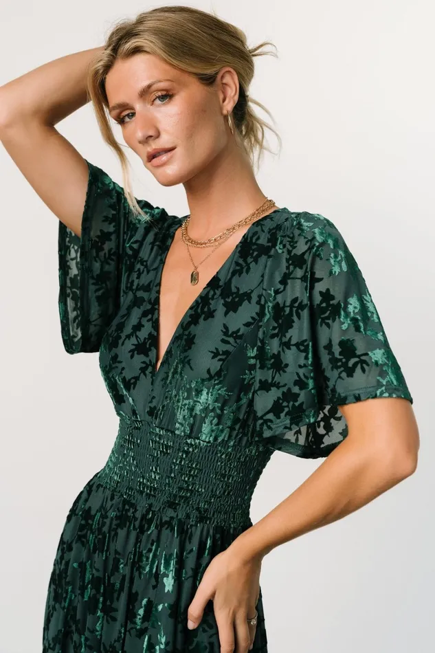 Veronica Velvet Maxi Dress Green Women Baltic Born Maxi Dresses