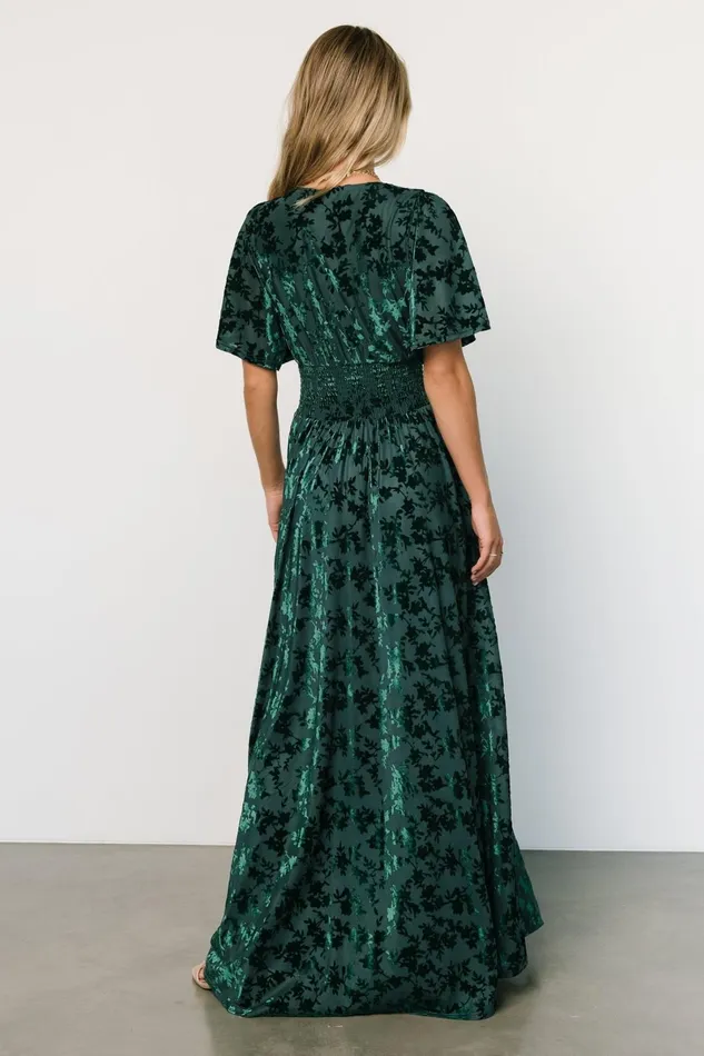 Veronica Velvet Maxi Dress Green Women Baltic Born Maxi Dresses