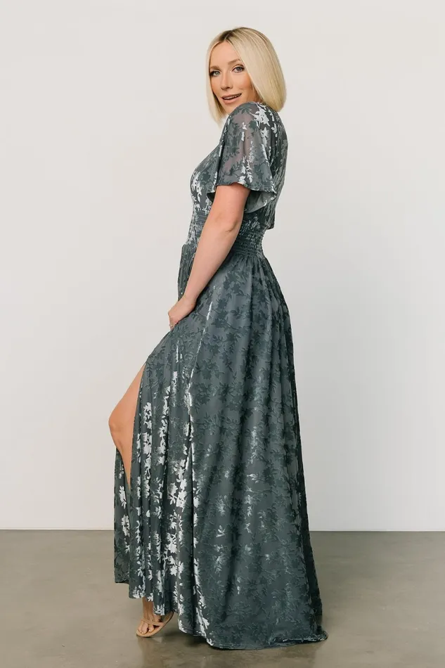 Veronica Velvet Maxi Dress Slate Blue Women Baltic Born Mother Of The Bride Veronica Velvet Maxi Dress Slate Blue Women Baltic Born Mother Of The Bride