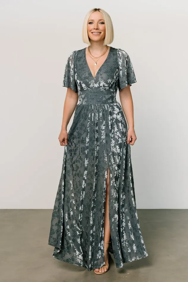 Veronica Velvet Maxi Dress Slate Blue Women Baltic Born Mother Of The Bride Veronica Velvet Maxi Dress Slate Blue Women Baltic Born Mother Of The Bride