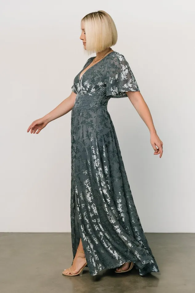 Veronica Velvet Maxi Dress Slate Blue Women Baltic Born Mother Of The Bride Veronica Velvet Maxi Dress Slate Blue Women Baltic Born Mother Of The Bride