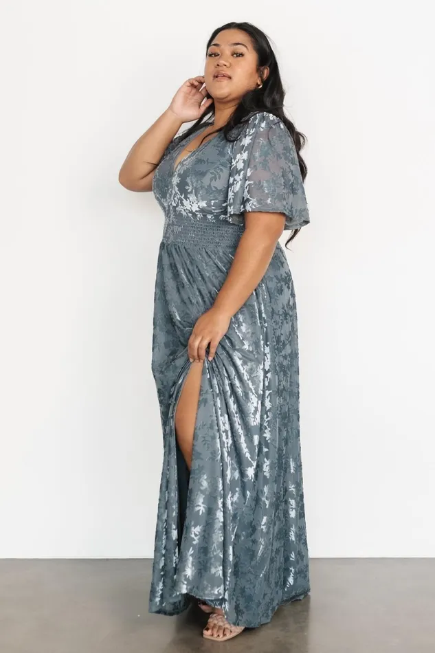 Veronica Velvet Maxi Dress Slate Blue Women Baltic Born Mother Of The Bride Veronica Velvet Maxi Dress Slate Blue Women Baltic Born Mother Of The Bride
