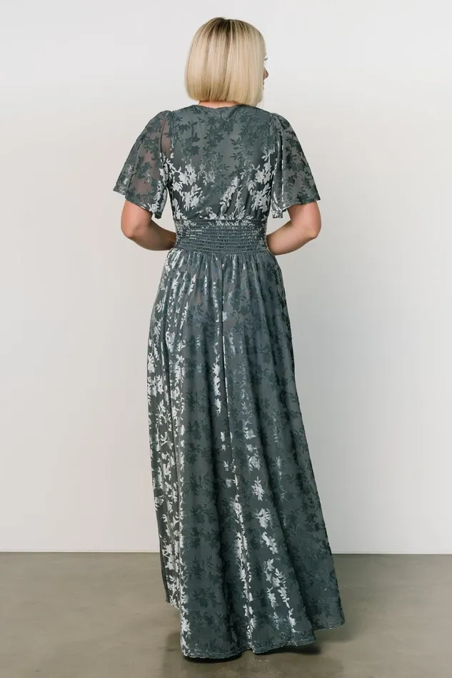 Veronica Velvet Maxi Dress Slate Blue Women Baltic Born Mother Of The Bride Veronica Velvet Maxi Dress Slate Blue Women Baltic Born Mother Of The Bride