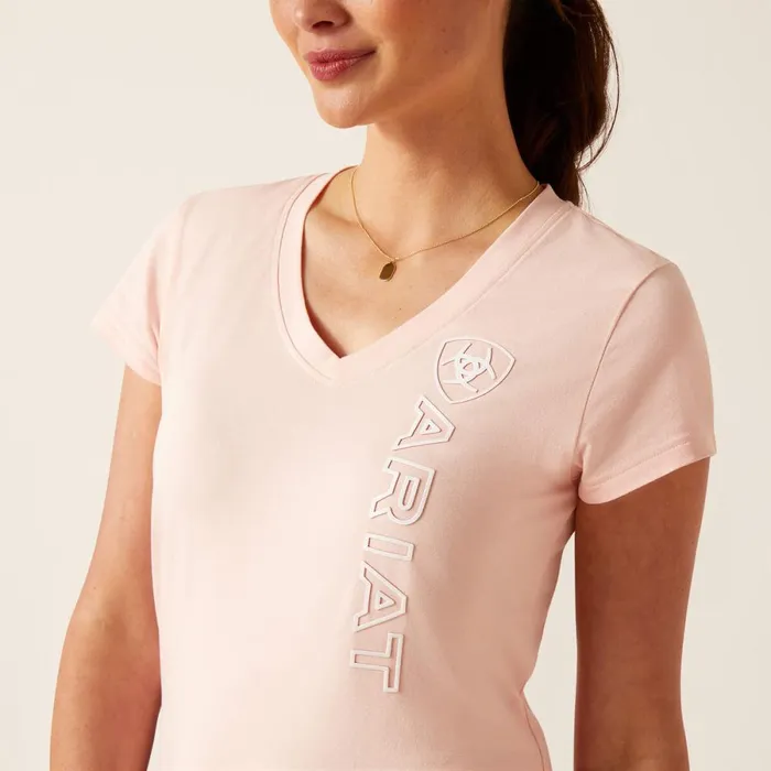 Vertical Logo V TShirt Blushing Rose Women Ariat TShirts and Tops Vertical Logo V TShirt Blushing Rose Women Ariat TShirts and Tops