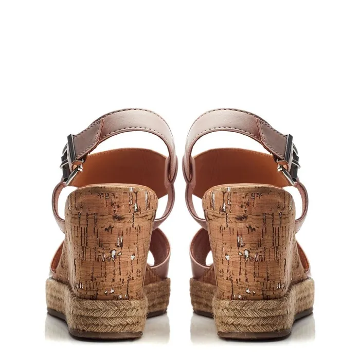Wedge Sandals Women Moda In Pelle Petrina Cameo Leather