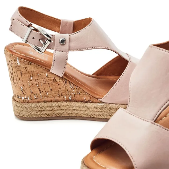 Wedge Sandals Women Moda In Pelle Petrina Cameo Leather