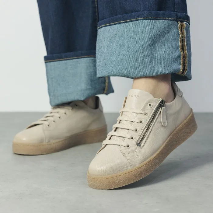Wedge Trainers Women Moda In Pelle Shoon Sh Elston Off White Leather