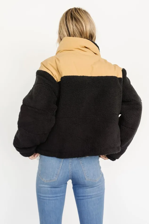 Weekender Sherpa Puffer Jacket Khaki Black Women Baltic Born Outerwear Weekender Sherpa Puffer Jacket Khaki Black Women Baltic Born Outerwear