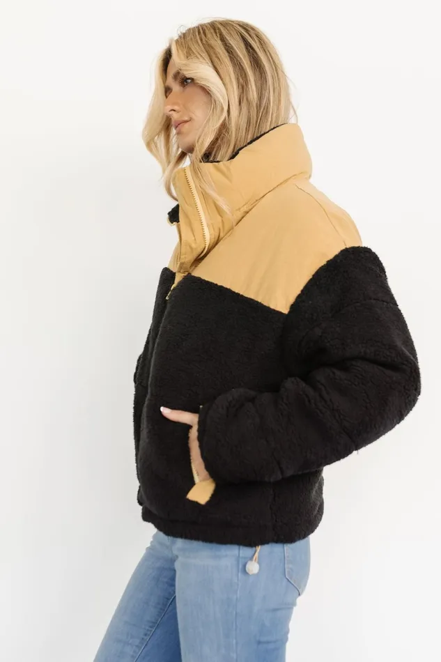 Weekender Sherpa Puffer Jacket Khaki Black Women Baltic Born Outerwear Weekender Sherpa Puffer Jacket Khaki Black Women Baltic Born Outerwear
