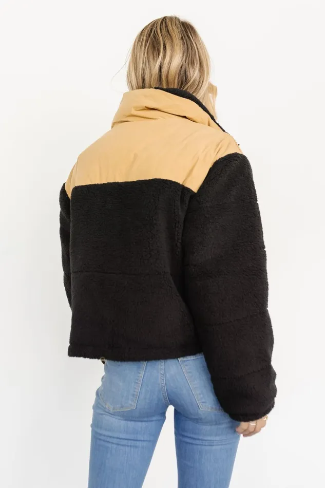 Weekender Sherpa Puffer Jacket Khaki Black Women Baltic Born Outerwear Weekender Sherpa Puffer Jacket Khaki Black Women Baltic Born Outerwear