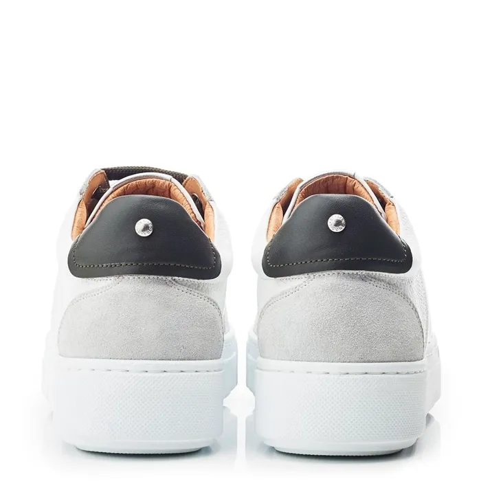 White Trainers Women Moda In Pelle Amarante White Leather