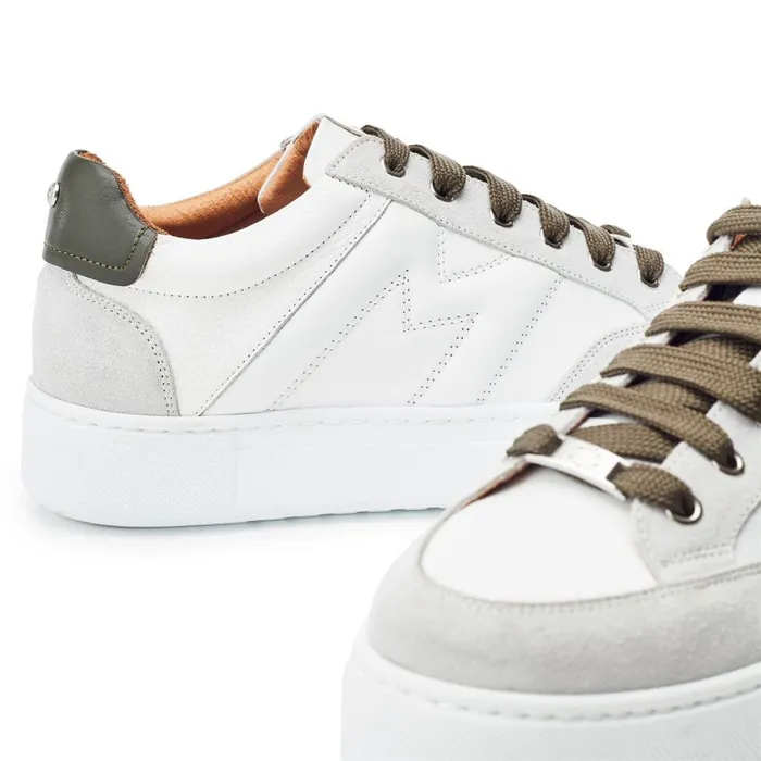 White Trainers Women Moda In Pelle Amarante White Leather