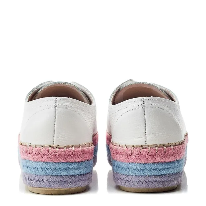 White Trainers Women Moda In Pelle Braidee White 8211 Lilac Leather