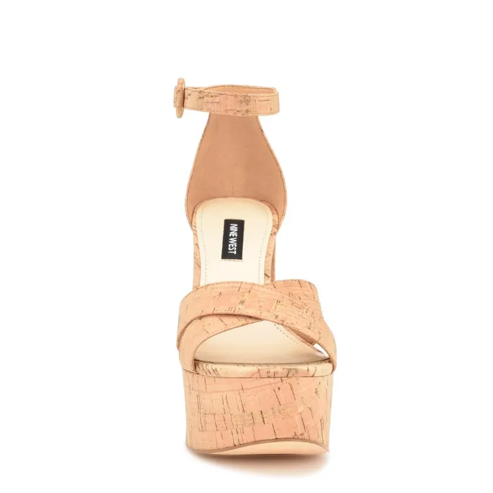 Willie Platform Sandals Natural Cork Women Nine West High Heels Willie Platform Sandals Natural Cork Women Nine West High Heels