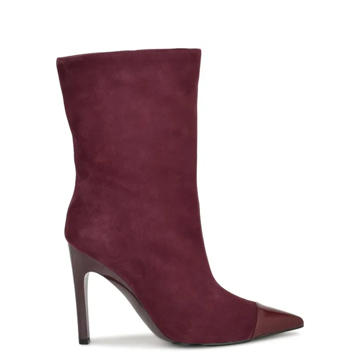 Winner Cap Toe Heeled Dress Booties Dark Red Women Nine West Boots and Booties