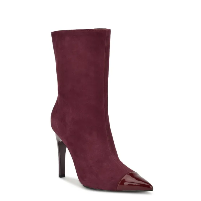 Winner Cap Toe Heeled Dress Booties Dark Red Women Nine West Boots and Booties Winner Cap Toe Heeled Dress Booties Dark Red Women Nine West Boots and Booties