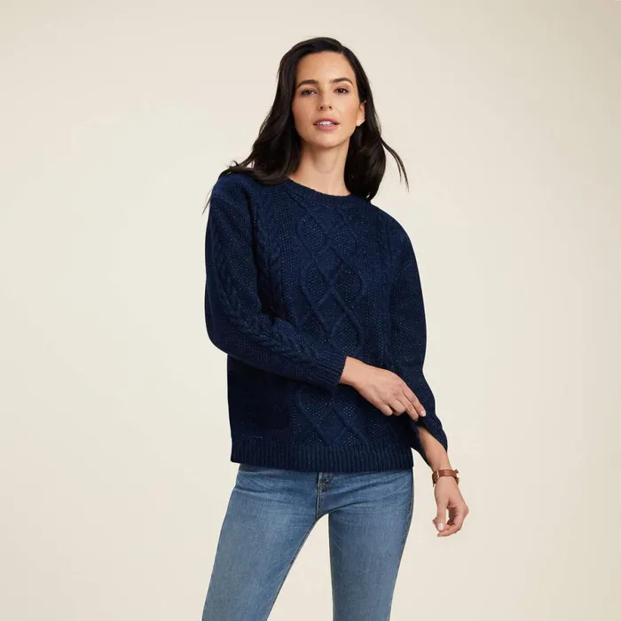 Winter Quarter Sweater Navy Women Ariat Sweaters and Cardigans