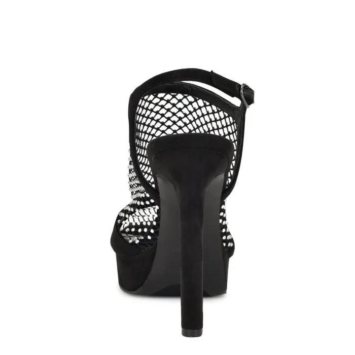 Wohmah Peep Toe Platform Sandals Black Women Nine West Heeled Wohmah Peep Toe Platform Sandals Black Women Nine West Heeled