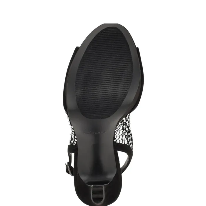 Wohmah Peep Toe Platform Sandals Black Women Nine West Heeled Wohmah Peep Toe Platform Sandals Black Women Nine West Heeled