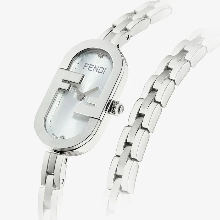 Woman 1480 X 2830mm 8211 Oval Watch With Olock Logo Silver Fendi Watches