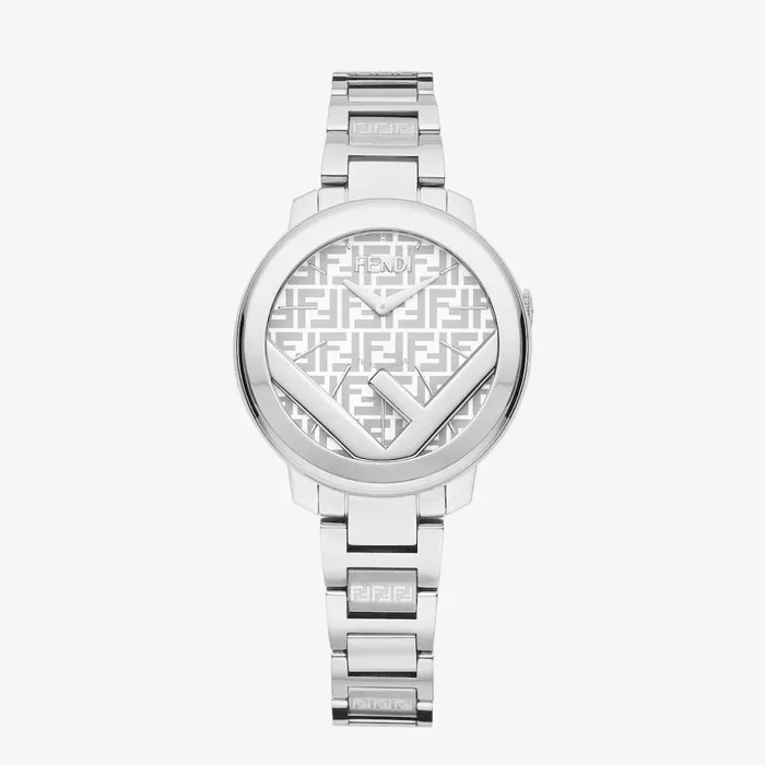 Woman 28mm 8211 Round Watch With F Is Fendi Logo Silver Fendi Watches