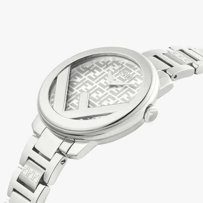 Woman 28mm 8211 Round Watch With F Is Fendi Logo Silver Fendi Watches