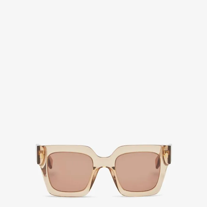 Woman Beige Acetate Sunglasses Beige Fendi Sunglasses