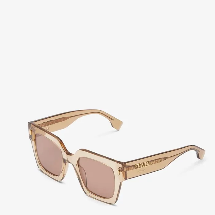 Woman Beige Acetate Sunglasses Beige Fendi Sunglasses